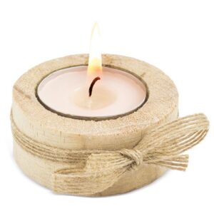 VELA DE MADERA ARTESANAL "VESTA"